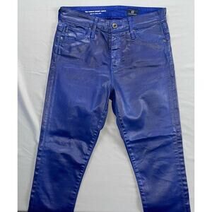 AG Adriano Goldschmied The Farrah Skinny Ankle High Rise Coated Pants Size 25R